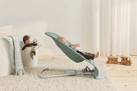BABYBJORN - leżaczek BALANCE SOFT COTTON/JERSEY - Jasnoszałwiowy/Szary