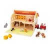 Drewniana farma z otwieranym dachem i figurkami 2+, Janod