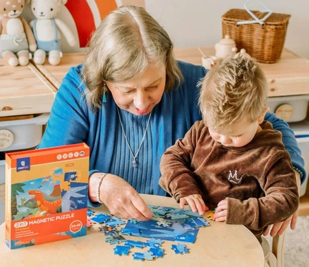 mierEdu Puzzle magnetyczne 2 w 1 - Dinozaury ME181