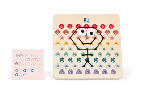 BS Toys, drewniana tablica do kodowania Przeplatanka z kartami pracy