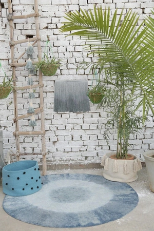 Lorena Canals Dywan bawełniany Tie-Dye Vintage Blue Ø 150 cm