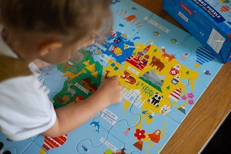 Mudpuppy Puzzle podłogowe Jumbo Mapa świata 25 elementów 2+