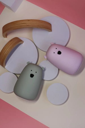 Miś Duży Lampka Silikonowa Lawendowa