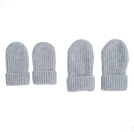 Lodger Rękawiczki dziecięce z wełny merino 100% szare Drizzle 1-2 l