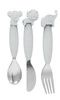B-Zestaw sztućców dla dzieci silkon/Inox grey