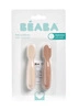 Beaba Zestaw 2 silikonowych pierwszych łyżeczek-gryzaków Praline/clay