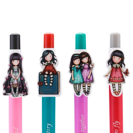 Zestaw Długopisów - Gorjuss - Friends Walk Together/Rosebud/My Story/Time to Fly