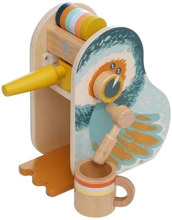 Early Birds drewniany ekspres do kawy z akcesoriami 160260-Manhattan Toy, mała kuchnia dla dzieci