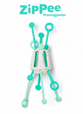 Przeciąganiec Zippee Miętowy. Zabawka sensoryczna. - Mobi