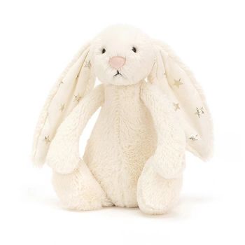 JellyCat Bashful Królik kremowy gwiazdki 18 cm