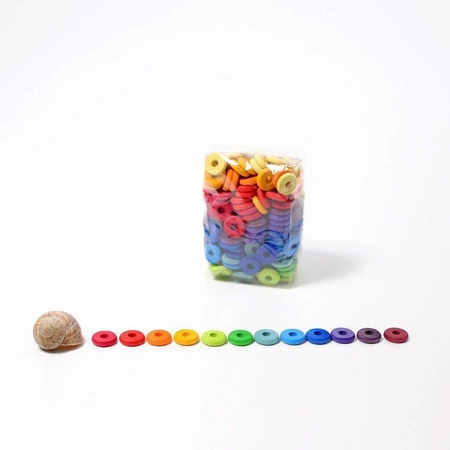 Krążki do nawlekania o średnicy 20 mm, 240 szt., kolorowe, 3+, Grimm's