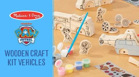 Zestaw do kreatywnej zabawy figurki drewniane Psi Patrol Wooden Craft Kit – Vehicles Melissa and Doug 33266