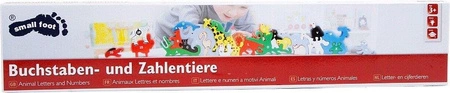 Układanka, zwierzątka z literkami i cyferkami