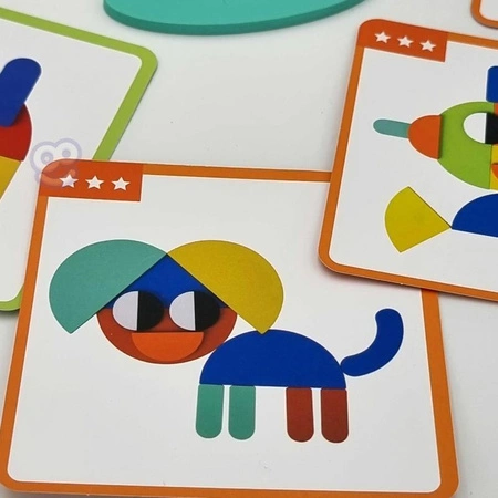 WOOPIE GREEN Drewniana Układanka Montessori 40 Wzorów do Odtworzenia 55 el. Certyfikat FSC