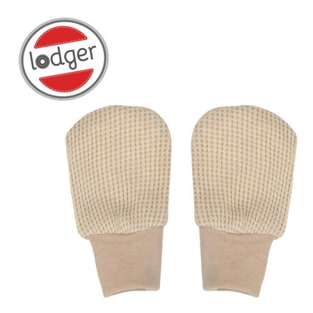 Lodger Rękawiczki niedrapki dla noworodków bawełniane beżowe Ciumbelle Ivory
