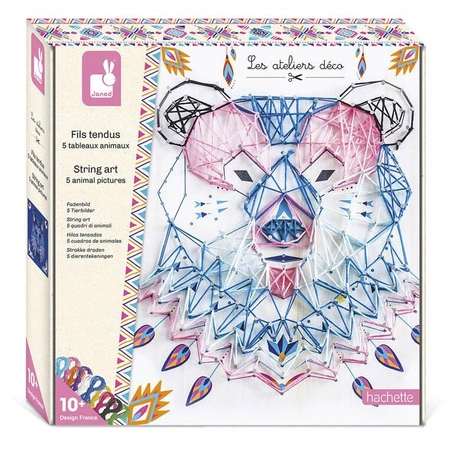 Zestaw kreatywny Przeplatanka 3D String art Zwierzęta 8+, Janod