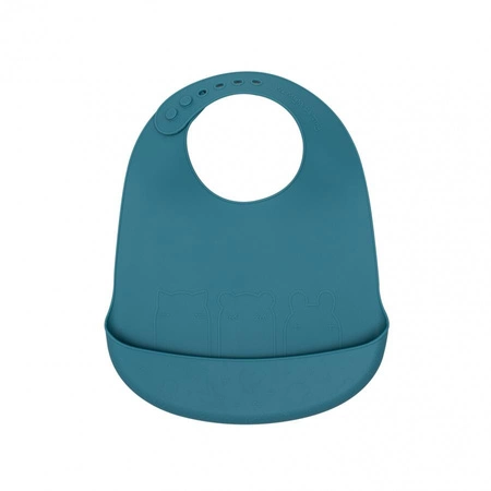 Zestaw śliniaków silikonowych z kieszonką We Might Be Tiny - Blue Dusk + Charcoal