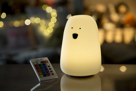 Miś Lampka Silikonowa z Głośnikiem Biała Rabbit&Friends