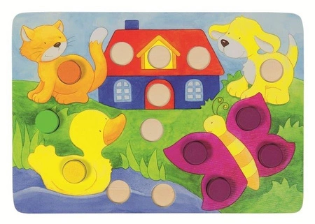 Kolorowa gra drewniana, 4 światy, 56705-goki, gry dla dzieci