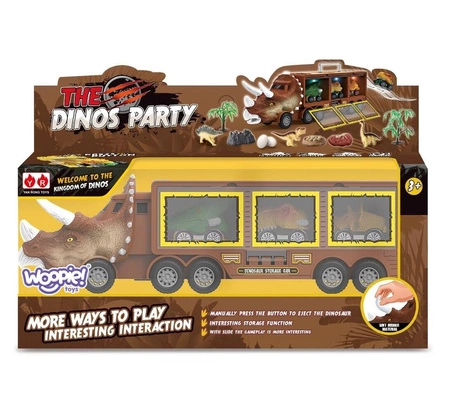WOOPIE Cięzarówka Dinozaur z Wyrzutnią i Samochodzikami 15 el.