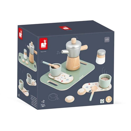 Drewniana kawiarka z akcesoriami Kawa po włosku 2+, Janod