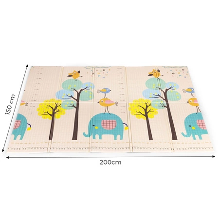 Mata piankowa dla dzieci 200x150 cm edukacyjna dwustronna składana miarka wzrostu alfabet ECOTOYS