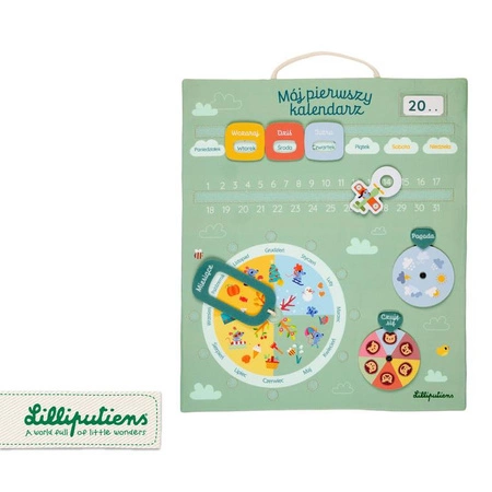 Lilliputiens Miękka tablica aktywizująca "Mój pierwszy kalendarz" 3 lata+