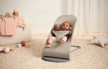 BABYBJORN - leżaczek BALANCE SOFT WOVEN/JERSEY Tri Fabric, Piaskowoszary