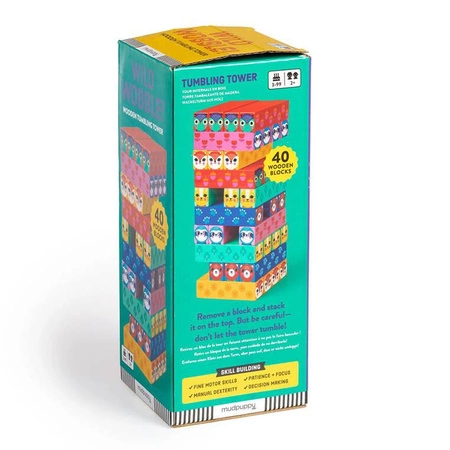 Mudpuppy Drewniana gra zręcznościowa Chwiejąca się wieża 3+
