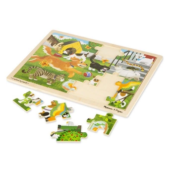 Duże drewniane puzzle – Zwierzęta domowe - 24 el.