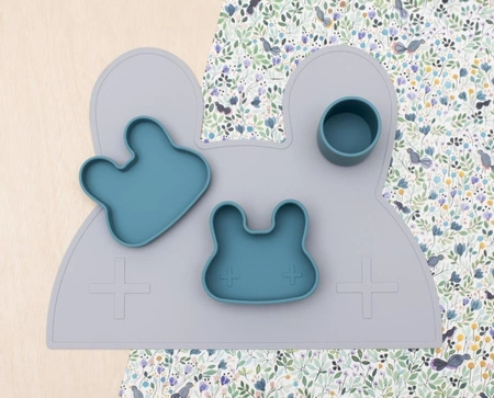 Zamykany silikonowy pojemnik Króliczek We Might Be Tiny - Blue Dusk