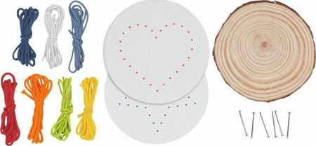 Przeplatanka z gwoździami na drewnianej podstawce 58483-Goki