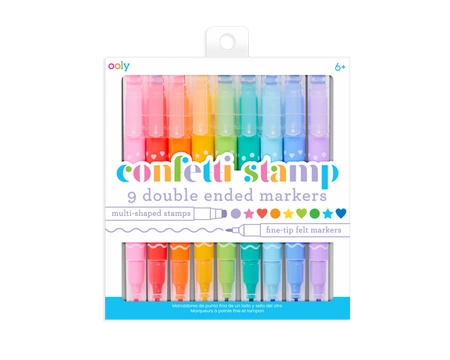 Flamastry dwustronne ze stempelkami - Confetti Stamp - Ooly