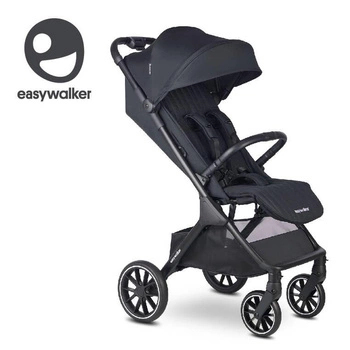 Easywalker Jackey² XL Komfortowy, samoskładający się wózek spacerowy z torbą transportową i osłoną przeciwdeszczową Midnight Black