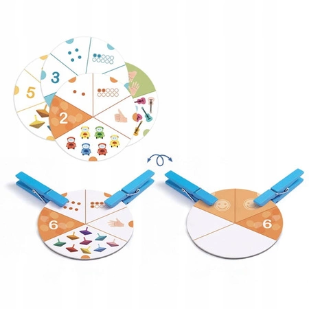 DJECO Gra Numerix z klamerkami nauka liczenia Eduludo