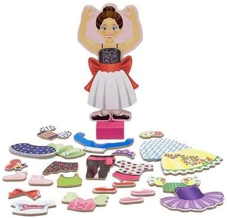 Drewniana układanka magnetyczna ubieranka Nina Balerina 13554-Melissa & Doug, układanki dla dzieci