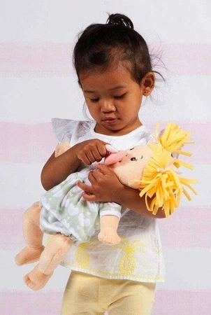 Pluszowa lalka dla dzieci, Blondyneczka w sukience w serduszka, Baby Stella, 152410-Manhattan Toy, lalki dla dziewczynek