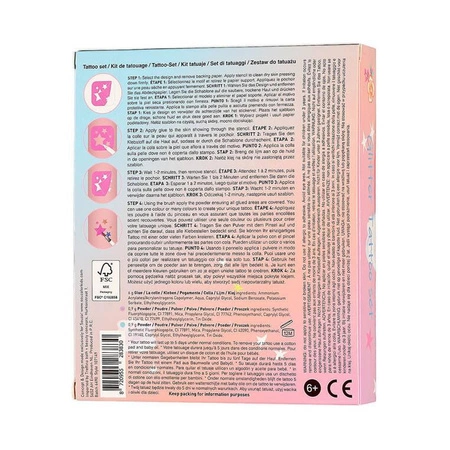 Souza! Tatuaże brokatowe z szablonami dla dzieci 12 el. Jednorożec