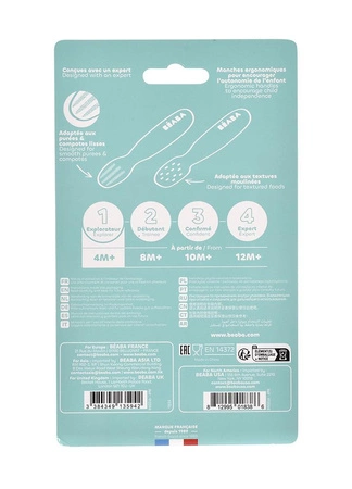 Beaba Zestaw 2 silikonowych pierwszych łyżeczek-gryzaków Cotton candy/sorbet