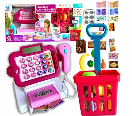 WOOPIE Kasa Sklepowa z Akcesoriami i Wózkiem Na Zakupy