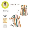 Lassig Czapka przeciwsłoneczna z daszkiem i osłoną karku UV80 Splash & Fun Fale pink/nature, rozm. 46/49