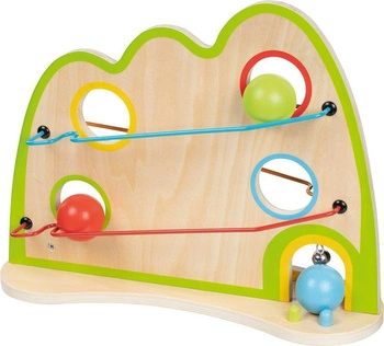 Drewniany kulodrom z dzwoneczkiem Fale 53822-Goki, zabawki rozwojowe