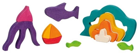 Układanka klocki drewniane Ocean Goki 58362