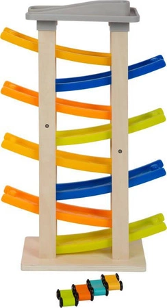 Duży tor wyścigowy z parkingiem XL 11963- Small foot, zjeżdżalnia dla dzieci