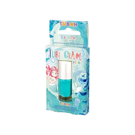TUBI GLAM – zmywalny lakier do paznokci TURKUSOWY PERŁOWY Tuban