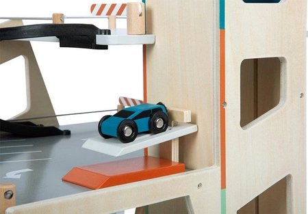 Drewniany parking garaż dla autek kilka poziomów Na rajdzie 12357 Small Foot