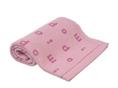 Kocyk bawełniany 80x100 cm różowy literki PIAPIMO
