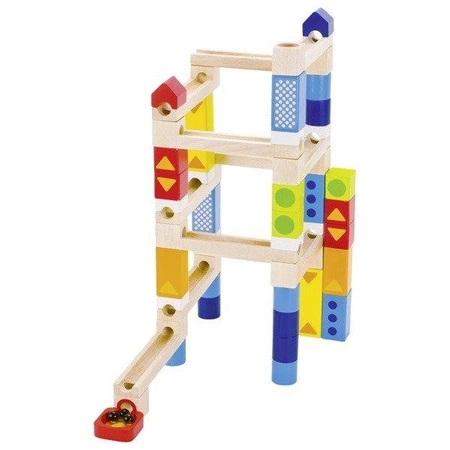 Kolorowy kulodrom, zbuduj sam tor dla kulek, 55 części, goki