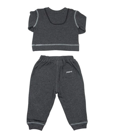 Juddlies Dres Niemowlęcy 2 el. Breathe EZE Charcoal 6-12M
