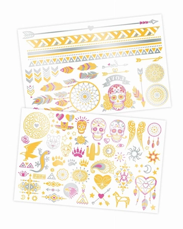 BUKI FRANCE ZESTAW TATUAŻY DLA DZIECI Metaliczne 75 sztuk